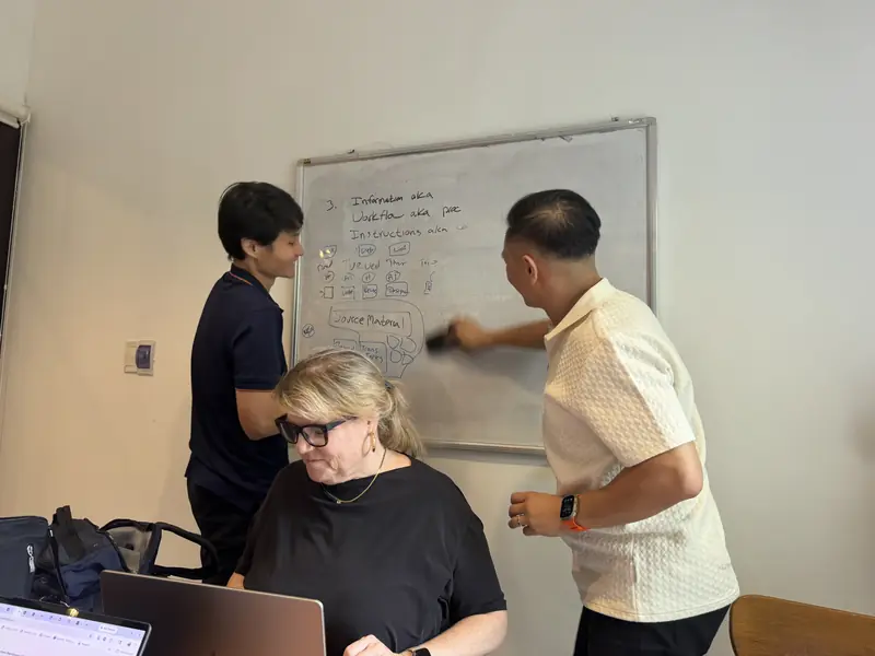 Designing an AI workflow on a whiteboard