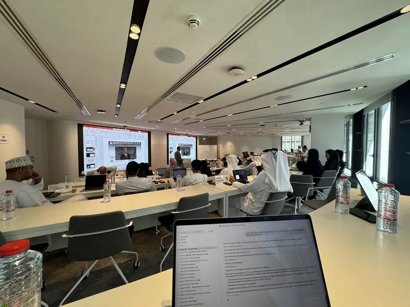 Leadership in the AI Era session in the Georgetown EMBA classroom